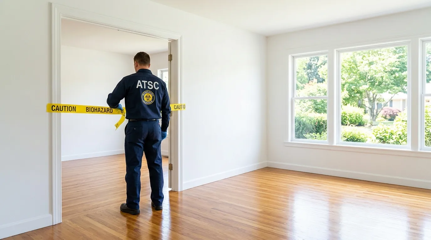 Certified biohazard cleanup crew performing Decomposition Cleanup in Henderson